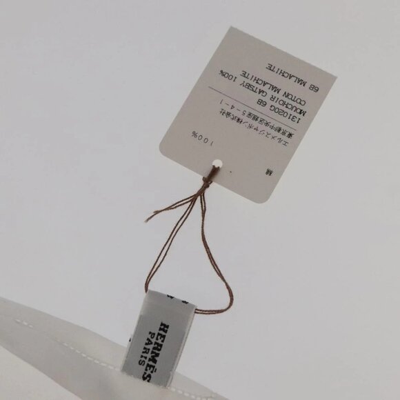 HERMES Handkerchief Cotton White Auth 101161 - Picture 7 of 10